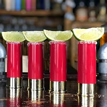 12 Gauge Shotgun Shooter Glasses set of 4