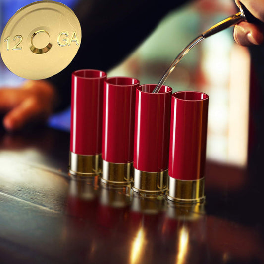 12 Gauge Shotgun Shooter Glasses set of 4